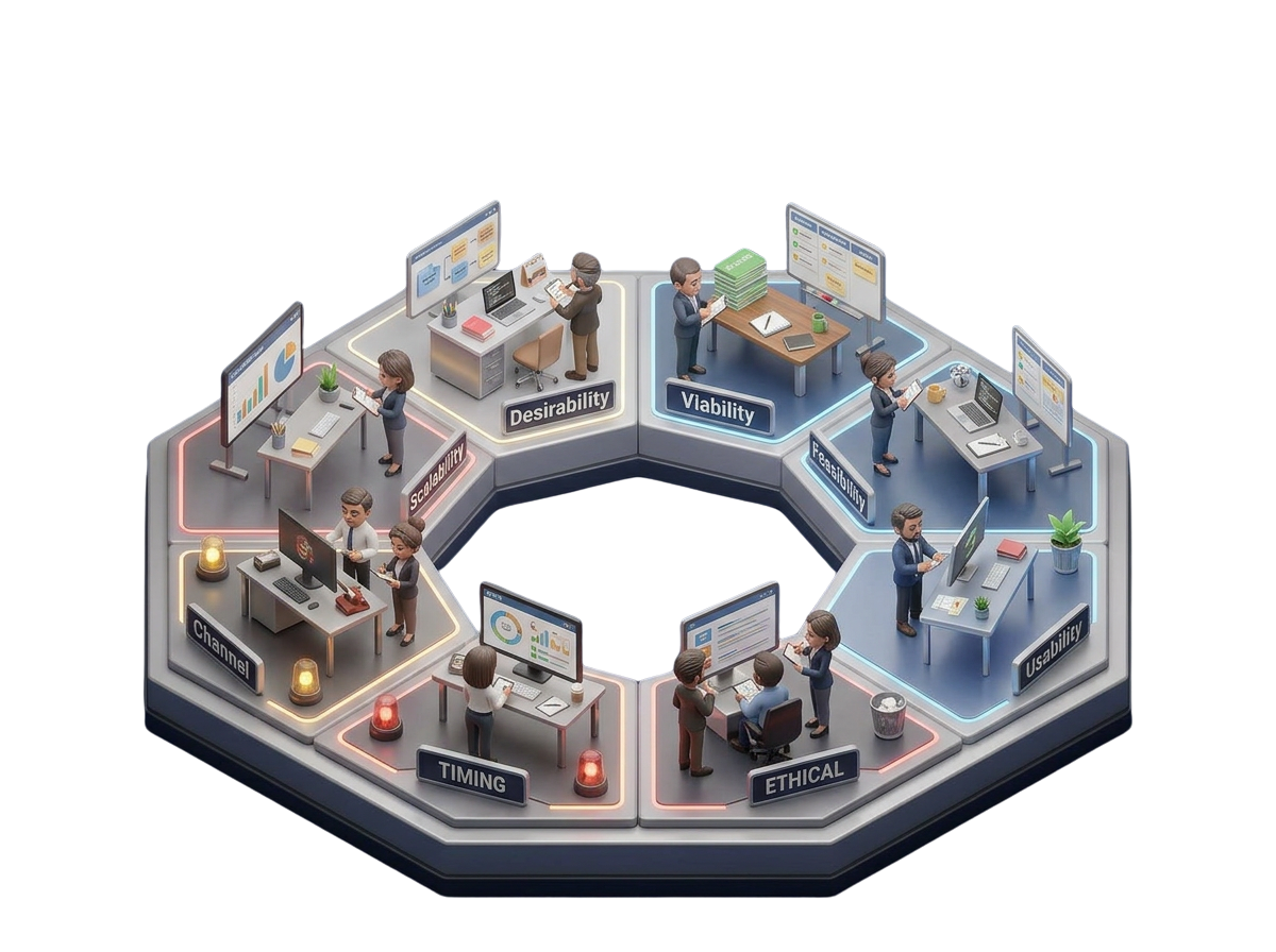 8 assumption categories — octagonal layout